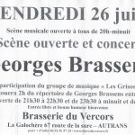 Scène ouverte Georges Brassens le 26 juin 2015 Brasserie du Vercors BIERCORS BIère du Vercors AUTRANS
